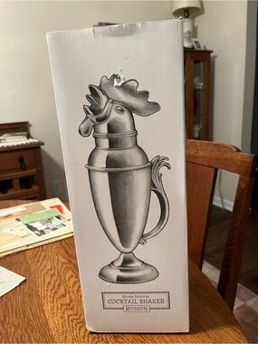 Restoration Hardware Silver Rooster Cocktail Shaker Box
